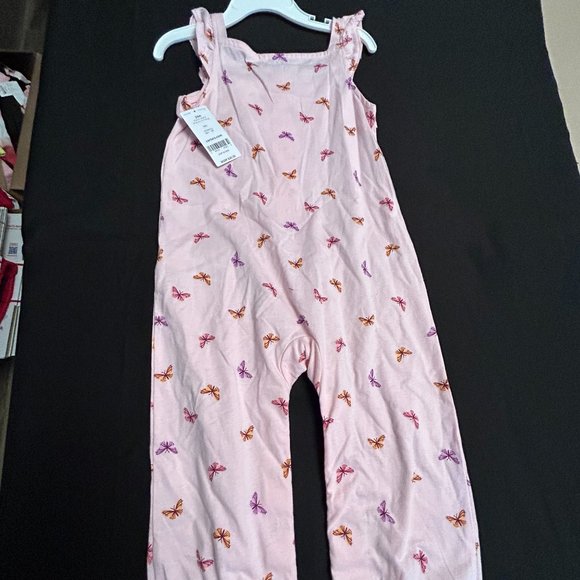 CARTERS BABY GIRLS PINK BUTTERFLY OVERRALLS - Picture 3 of 9